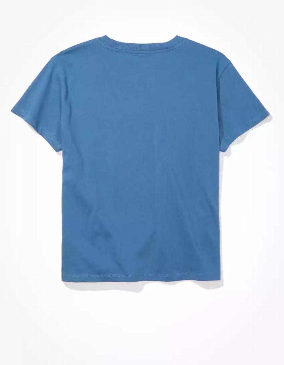 T Shirts American Eagle AE Graphique Tee Bleu Femme | QQV-54818900